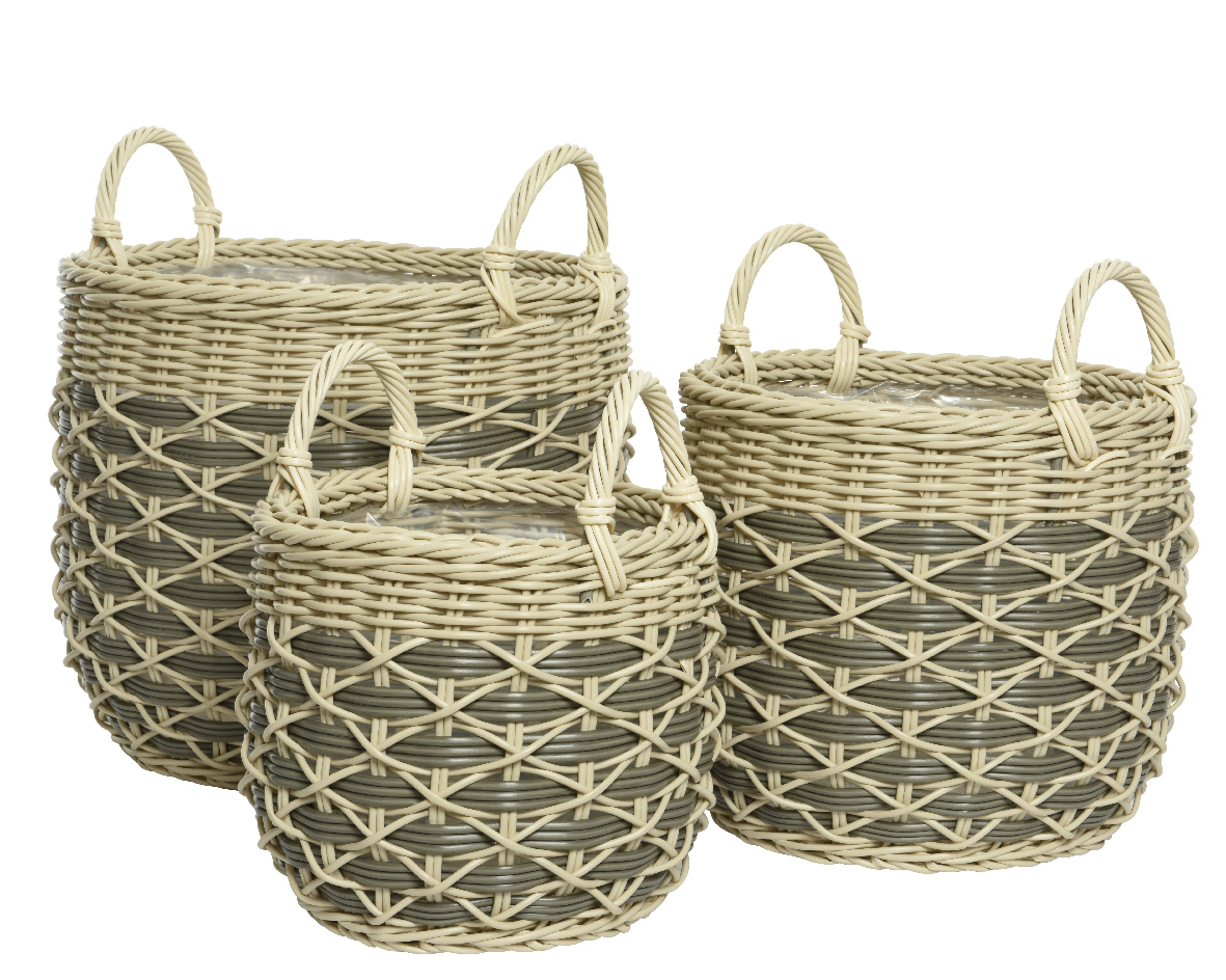 Olivia Planter S Wicker Naturel