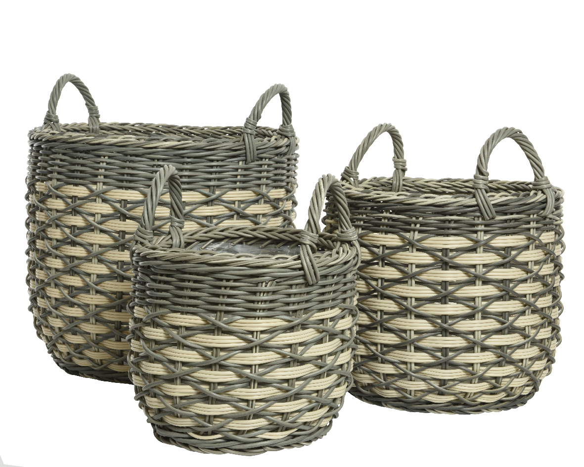 Olivia Planter S Wicker Groen