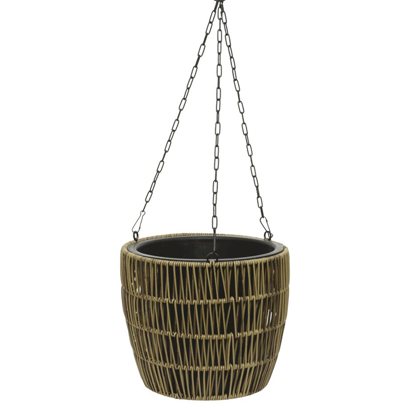 Kate Hanging Planter M Wicker Round Lichtbruin