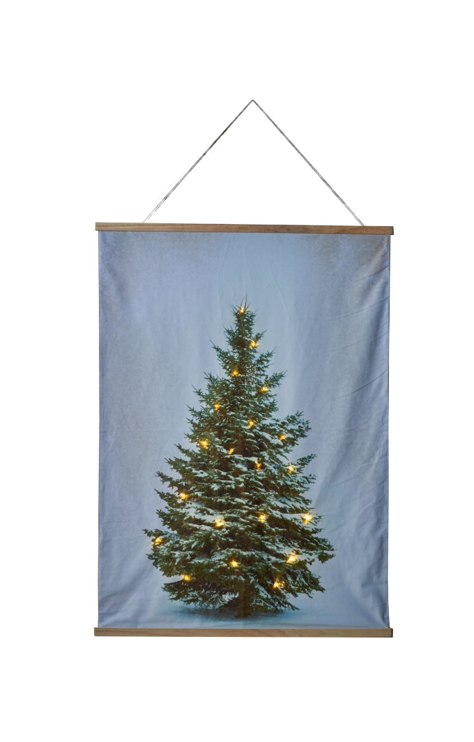 Anna's Collection Kerst Wanddoek met LED-verlichting - 90 x 120 cm