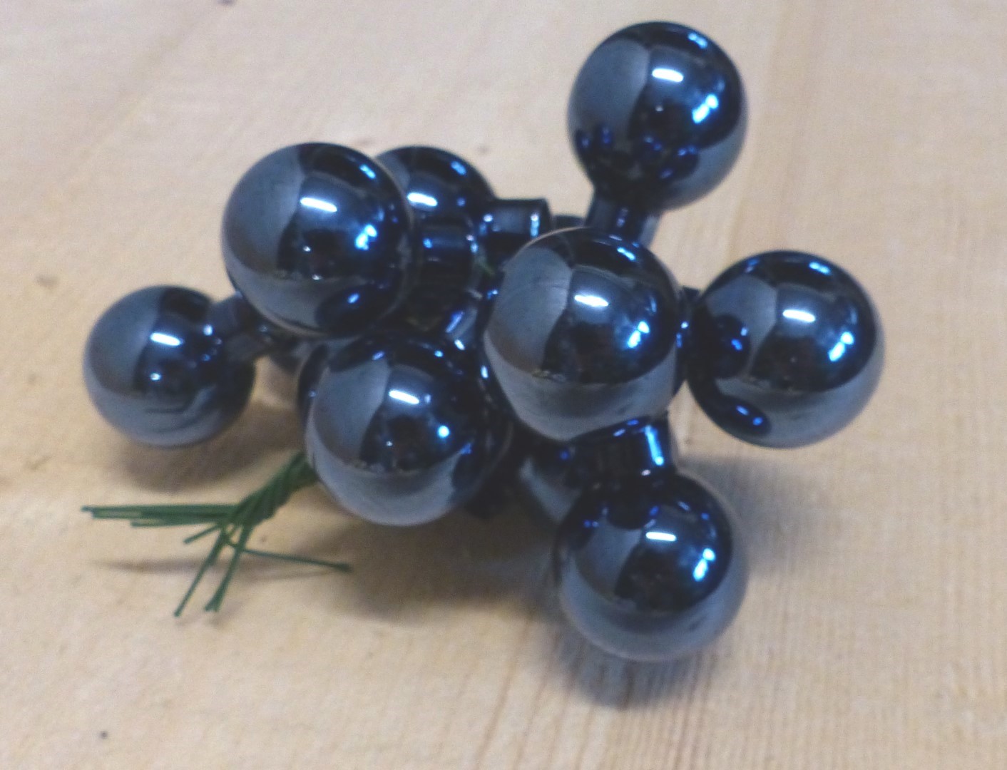 Kerstballetjes glasballetjes donkerblauw glans - Warentuin Mix