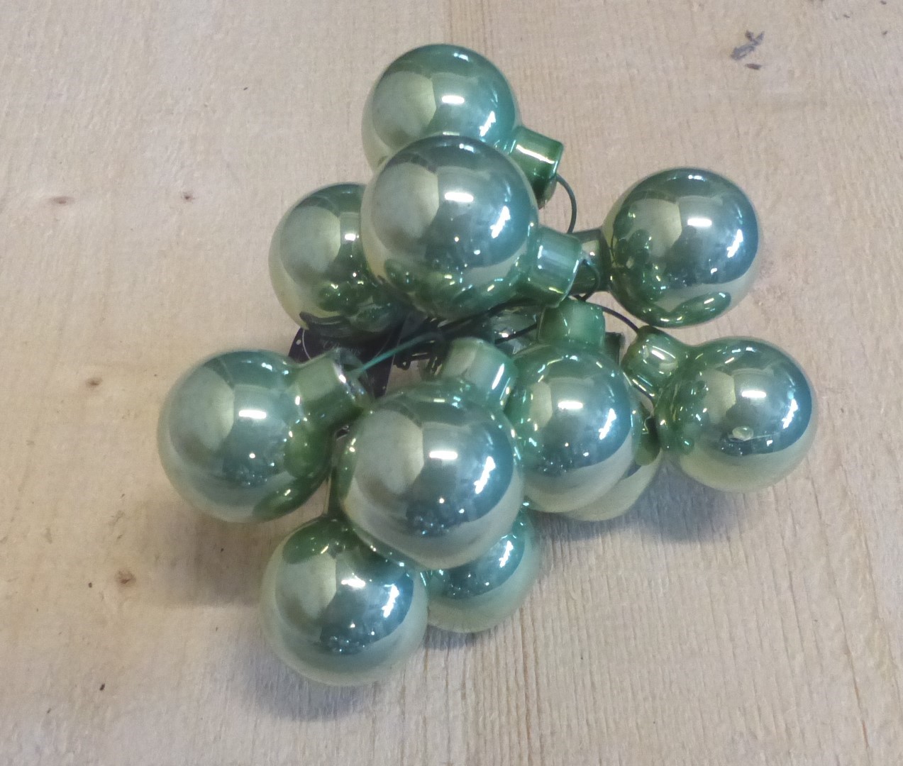 Kerstballetjes glasballetjes groen glans - Warentuin Mix